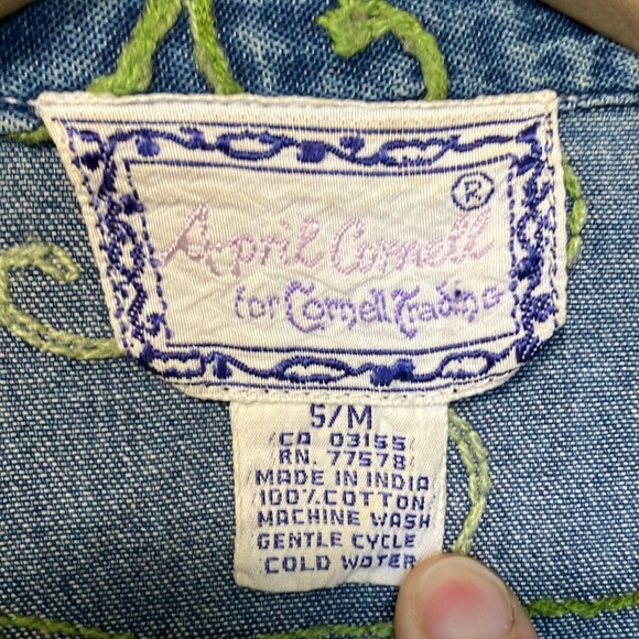 April Cornell Embroidered Denim Jacket S/M - Picture 4 of 5